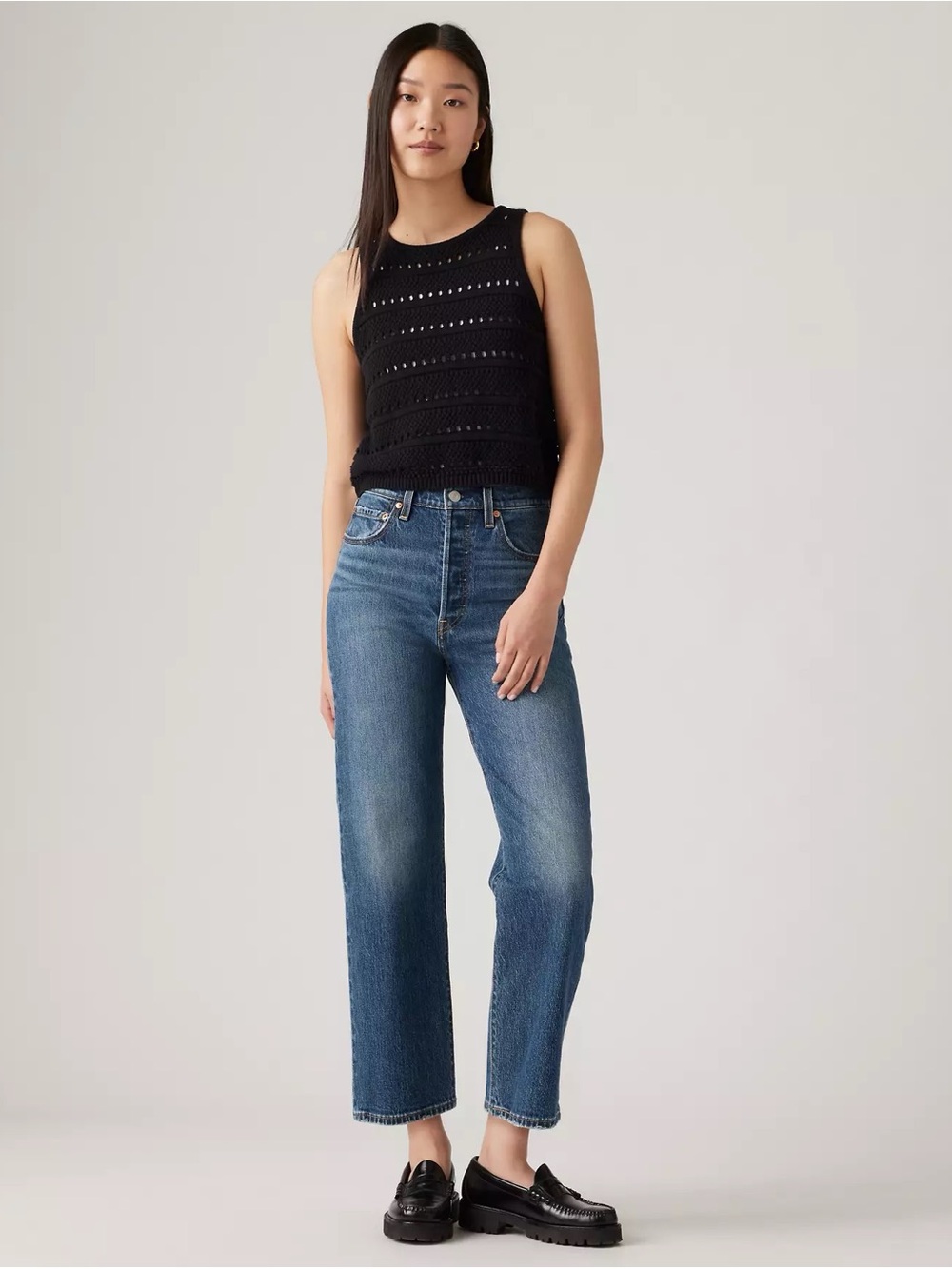 NWOT Levi's Premium Ribcage Straight Ankle On My Honor Dark Wash Women's size 25